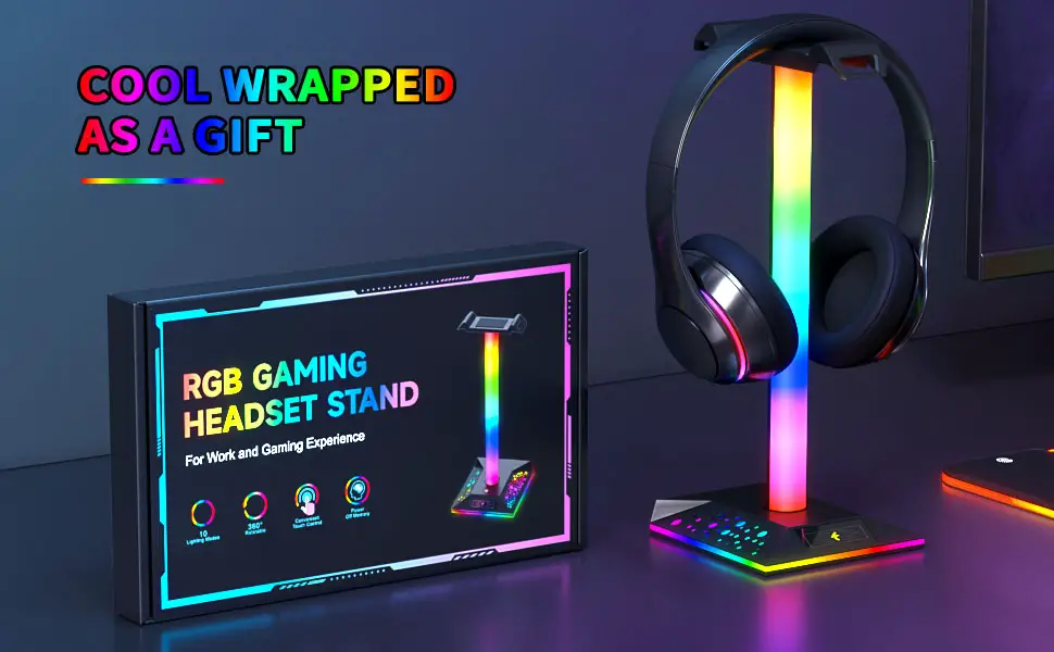 gaming headset stand headphone stand with usb